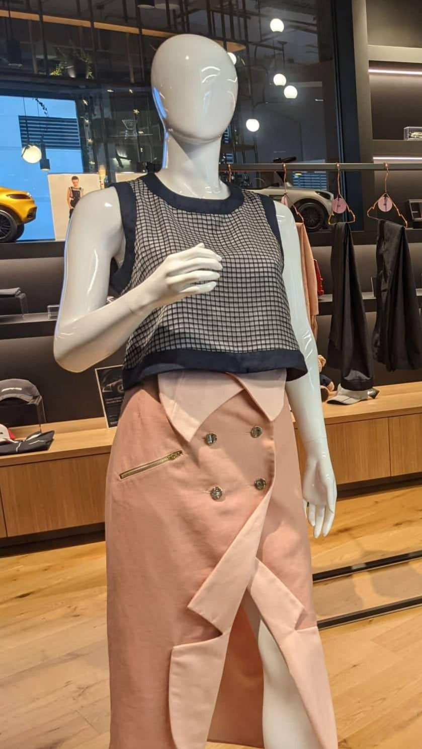 Blazer Skirt - pink linen / pink cotton